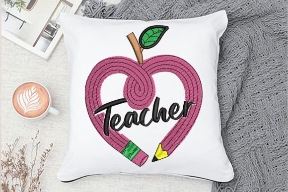 A Design Review: The Pencil Teacher Embroidery File for Boutique Sweatshirts