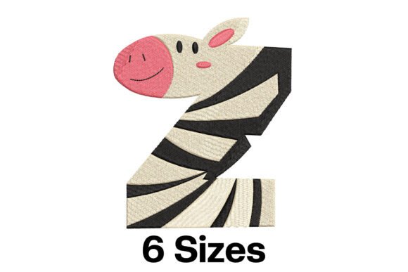 A Playful Zebra Letter Z for Market-Ready Embroidery
