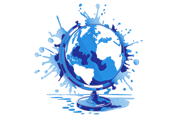 A Season-by-Season Review of The Earth with World Embroidery Design