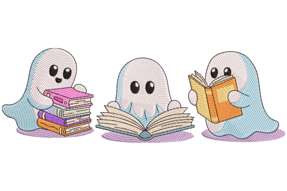 Bookish Ghosts: A Sweet Embroidery Design for Personalized Gifts