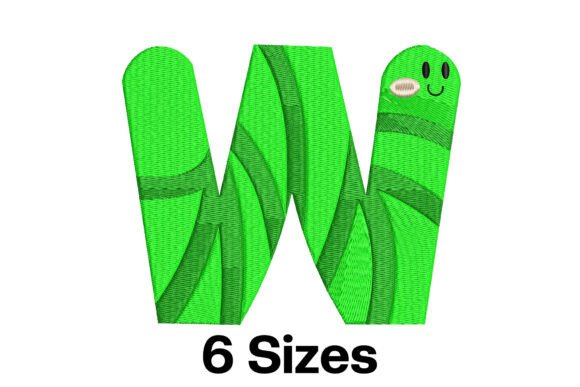 Funny Worm Alphabet Letter W Embroidery Review for Gifts