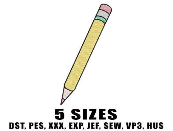 The Classic Pencil Embroidery Design for Handmade Markets